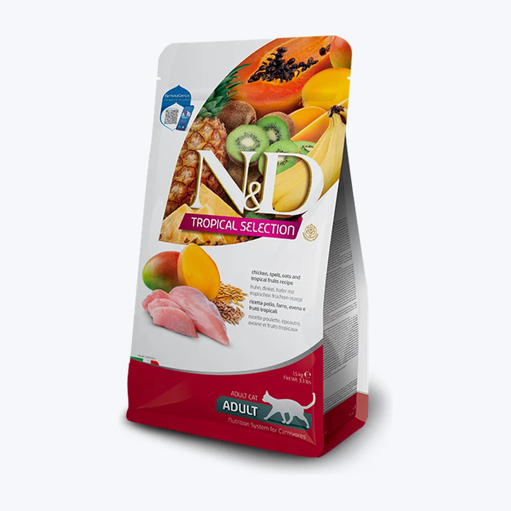 N&D Tropical Selection Tavuklu Tropikal Meyveli Yetişkin Kedi Maması