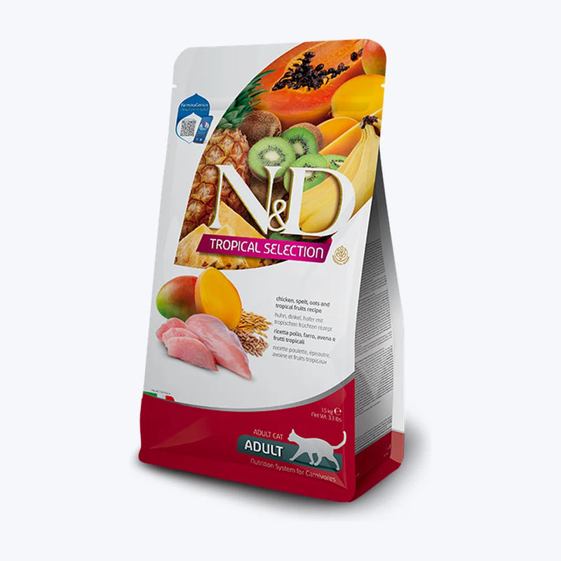 N&D Tropical Selection Tavuklu Tropikal Meyveli Yetişkin Kedi Maması