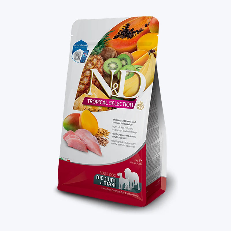 N&D Tropical Selection Tavuklu Tropikal Meyveli Orta ve Büyük Irk Yetişkin Köpek Maması