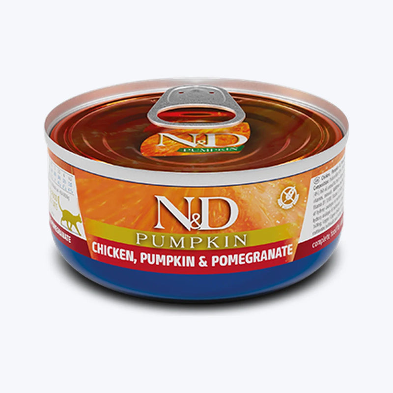 N&D Pumpkin Tahılsız Tavuklu Bal Kabaklı ve Narlı Yetişkin Kedi Konservesi
