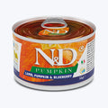 N&D Pumpkin Tahılsız Kuzulu Bal Kabaklı ve Yaban Mersinli Küçük Irk Yetişkin Köpek Konservesi