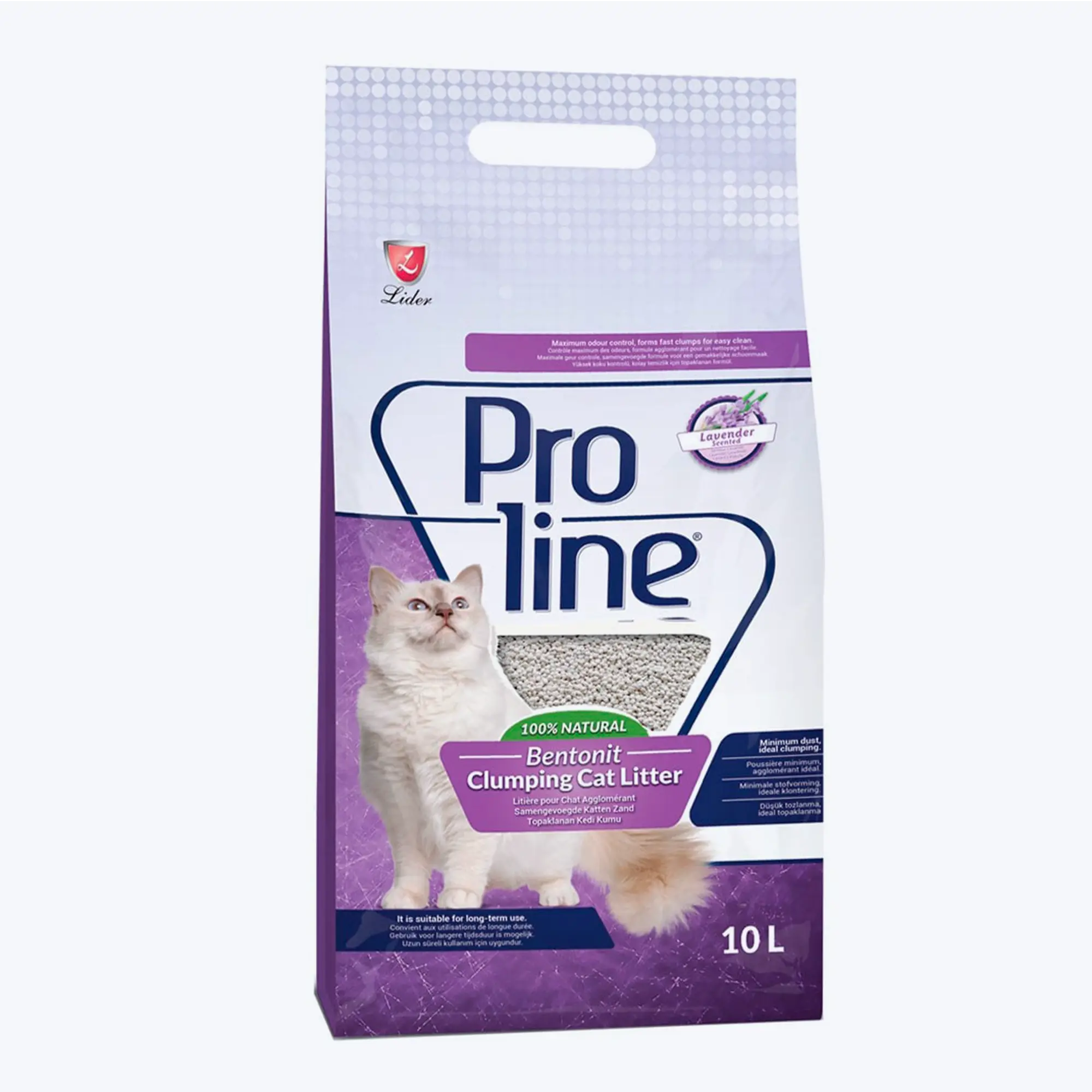 Proline Topaklanan İnce Taneli Lavanta Kokulu Bentonit Kedi Kumu 10 Lt
