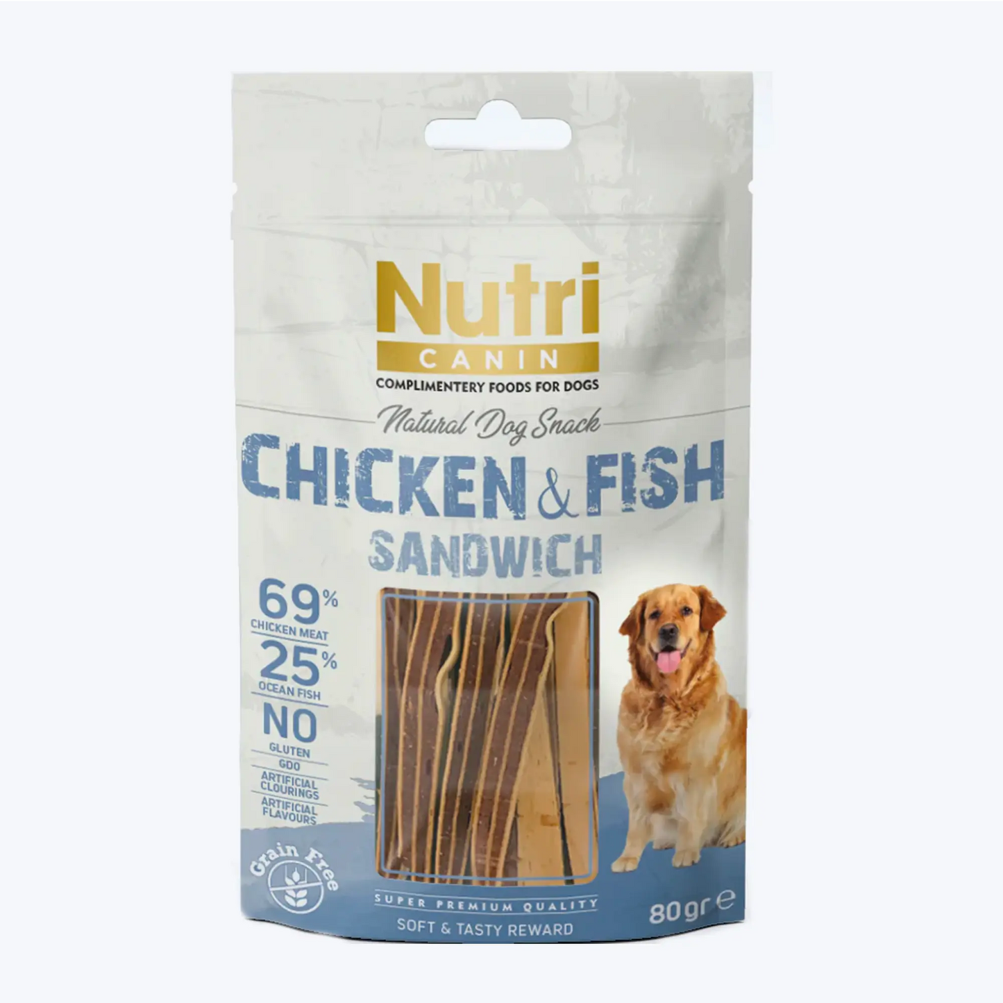 Nutri Canin Chicken & Fish Sandwich Snack 80 Gr