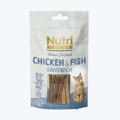 NutriAdult Cat Chicken & Fish Sandwich Snack Et ödül  50 Gr