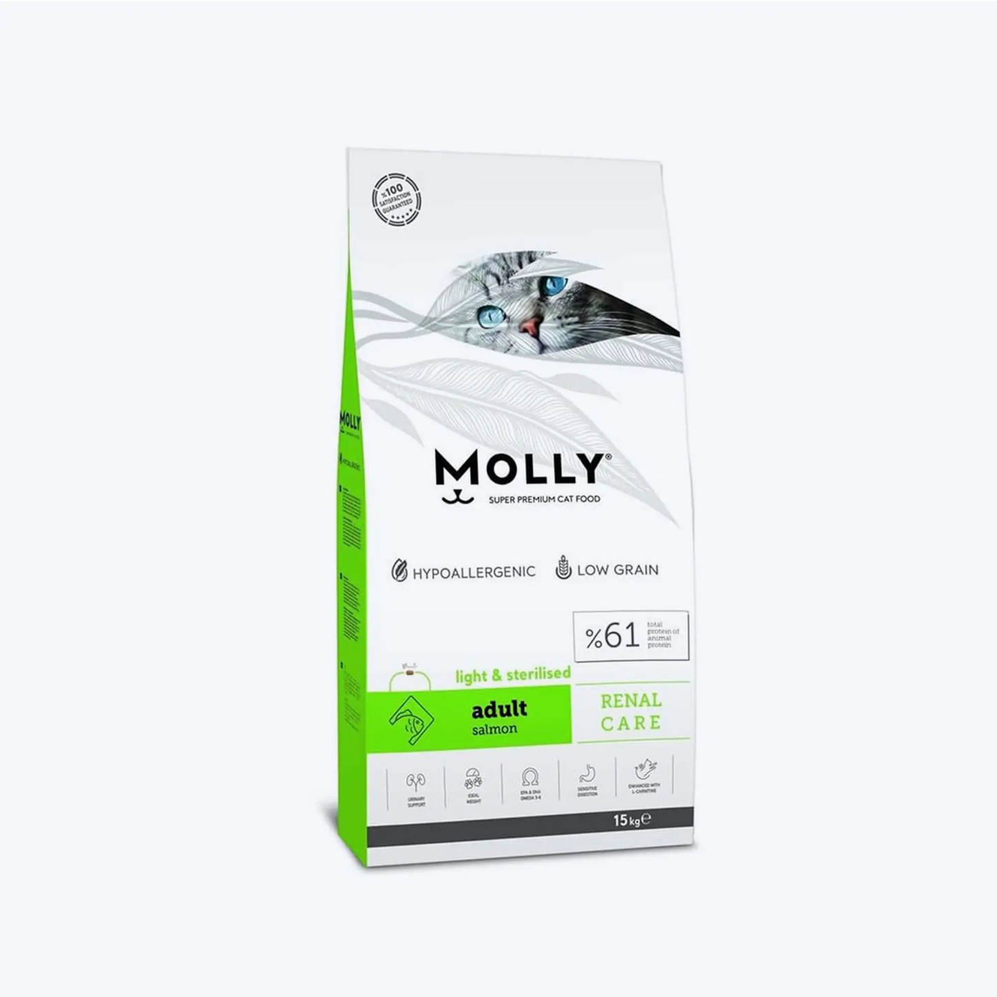 Molly Sterilised Salmon Kısırlaştırılmış Somonlu Kedi Maması 15 Kg