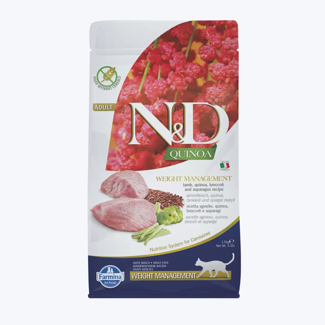 N&D Quinoa Weight Management Kuzulu Kinoalı Tahılsız Yetişkin Kedi Maması 1,5kg