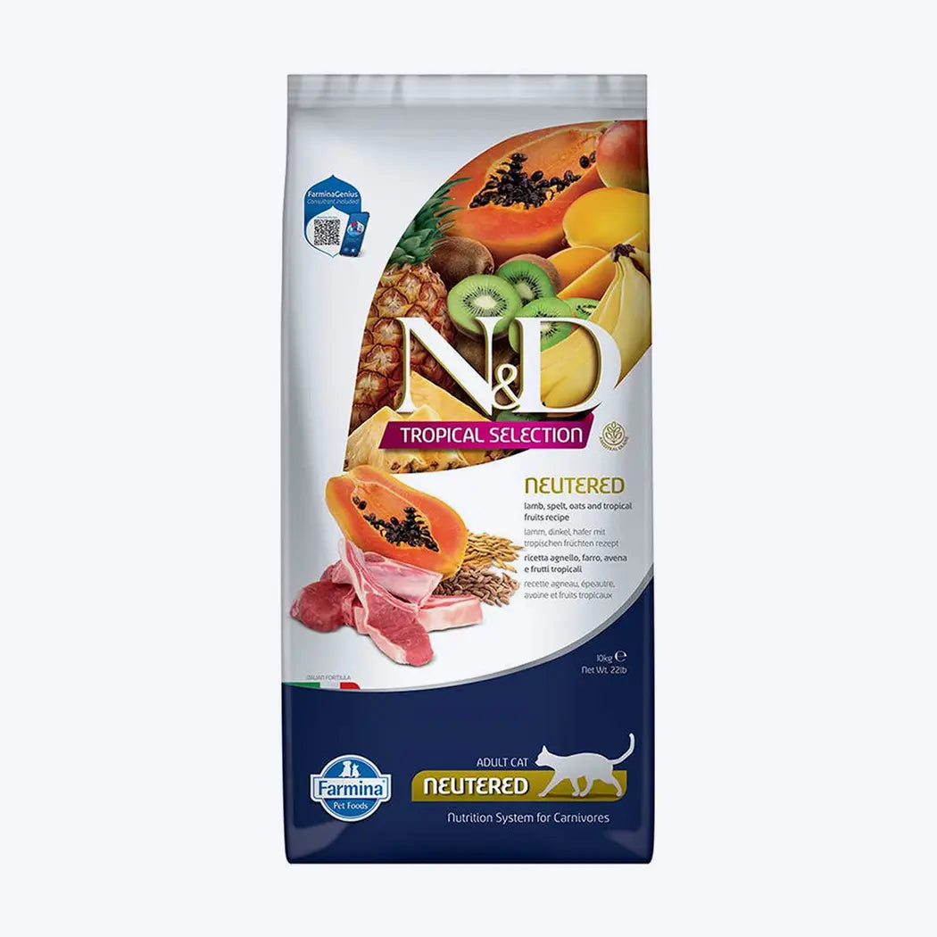N&D Tropical Selection Kuzu Etli ve Tropikal Meyveli Kısırlaştırılmış Kedi Maması 10kg