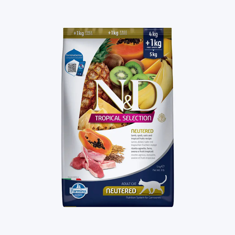 N&D Tropical Selection Kuzulu Tropikal Meyveli Kısırlaştırılmış Kedi Maması
