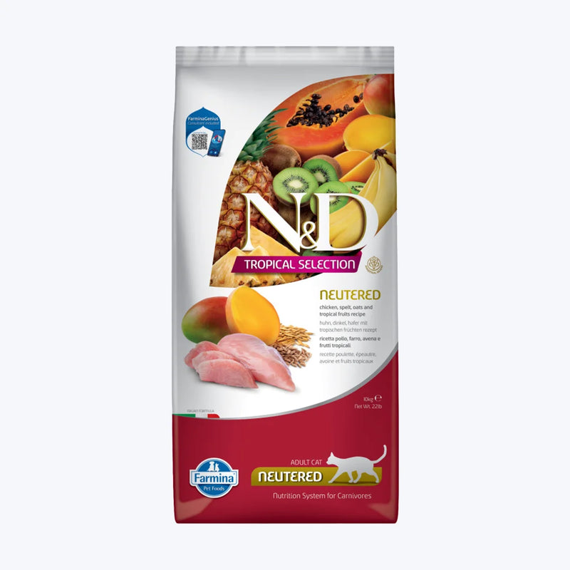 N&D Tropical Selection Tavuklu Tropikal Meyveli Kısırlaştırılmış Kedi Maması