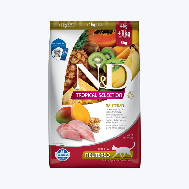 N&D Tropical Selection Tavuklu Tropikal Meyveli Kısırlaştırılmış Kedi Maması