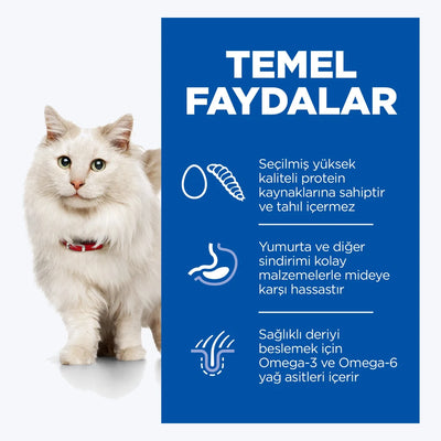 Hill's SCIENCE PLAN Hipoalerjenik Yumurta ve Böcek Proteinli Yetişkin Kedi Maması - temel faydalar