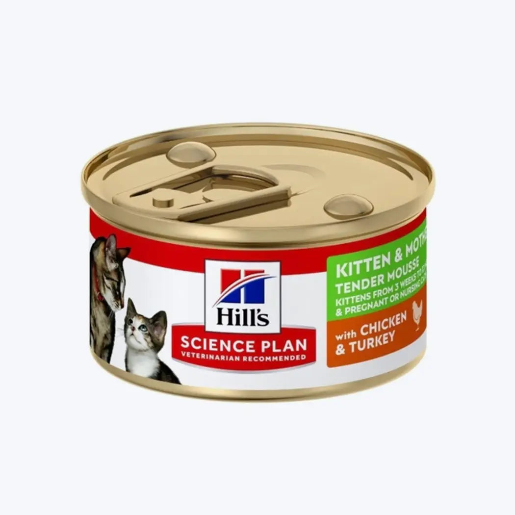 Hill's SCIENCE PLAN Kitten&Mother Mousse Tavuklu ve Hindili Yumuşak Püre Yavru Kedi Konservesi 85gr