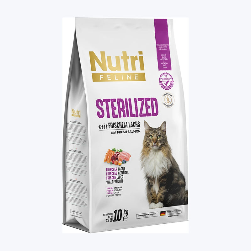Nutri Feline Sterilized Somonlu Tahılsız Kısırlaştırılmış Kedi Maması 10 kg