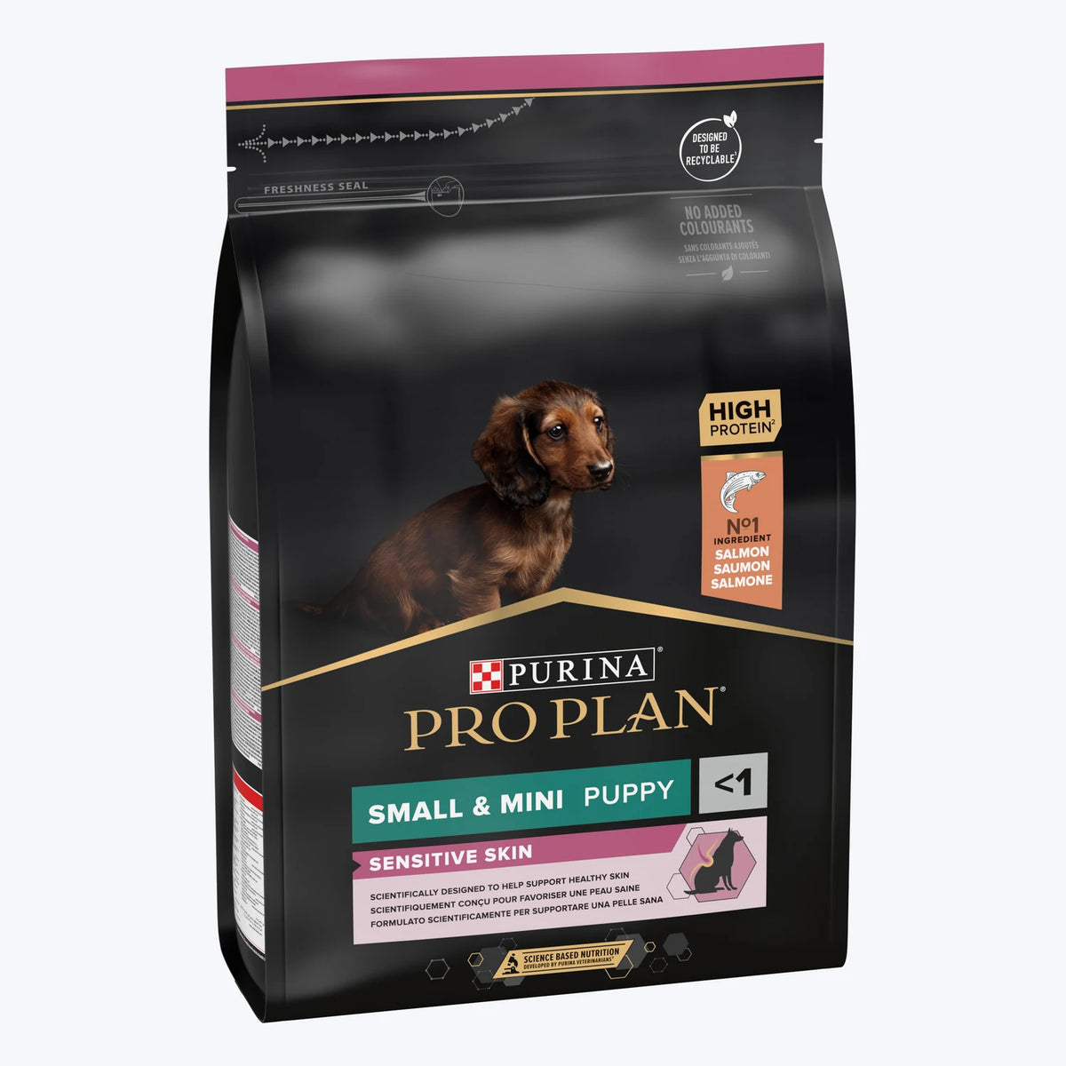 Pro Plan Small & Mini Puppy Somonlu Küçük Irk Yavru Köpek Maması - yandan görünüm