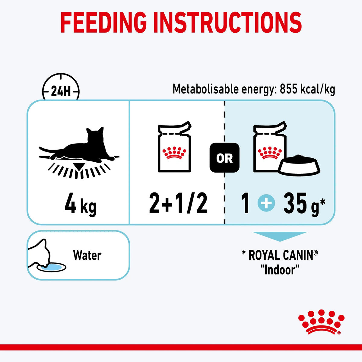 Royal Canin Sensory Feel Gravy Yetişkin Kedi Yaş Maması besleme tablosu