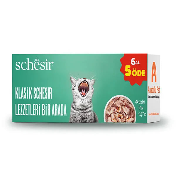 Schesir Karışık Konserve Yetişkin Kedi Maması 6x85 Gr