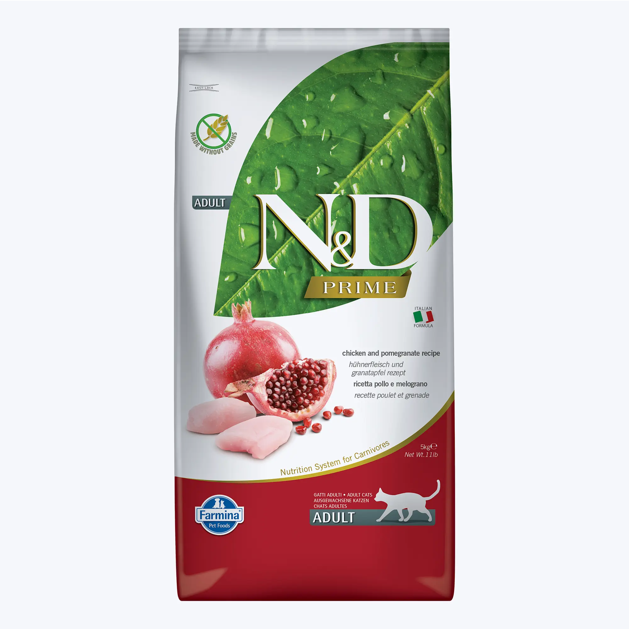 N&D Prime Adult Tahılsız Tavuklu ve Narlı Yetişkin Kedi Maması 5 Kg