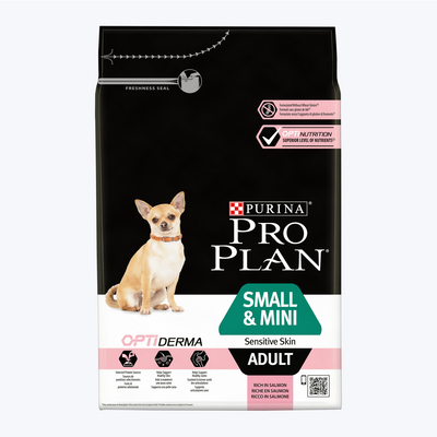 Pro Plan Opti Derma Sensitive Skin Small & Mini  Somonlu Küçük Irk Yetişkin Köpek Maması 3 Kg